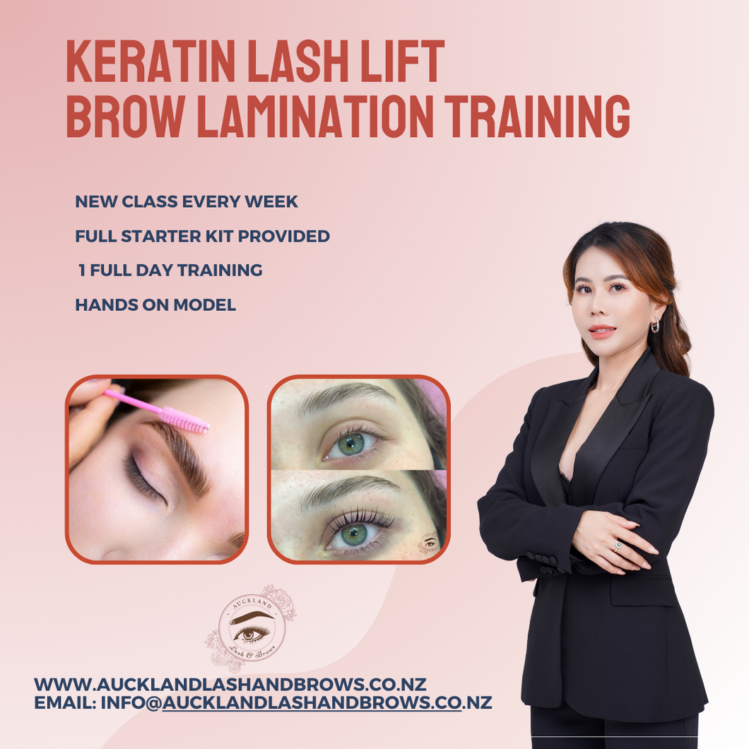 Keratin lash lift and eyebrow lamination course
